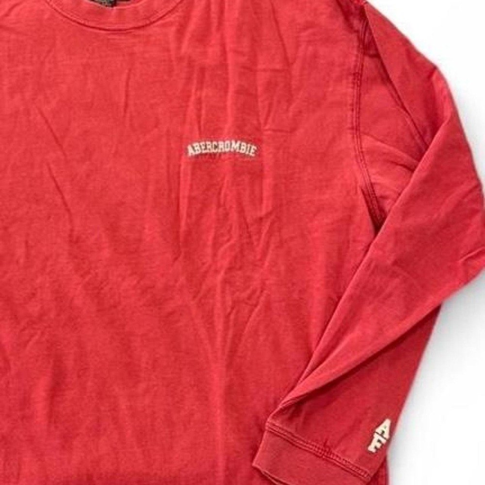 Red Abercrombie & Fitch cotton long sleeve shirt in a M